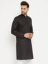 Vastramay Men's Black Cotton Blend Kurta